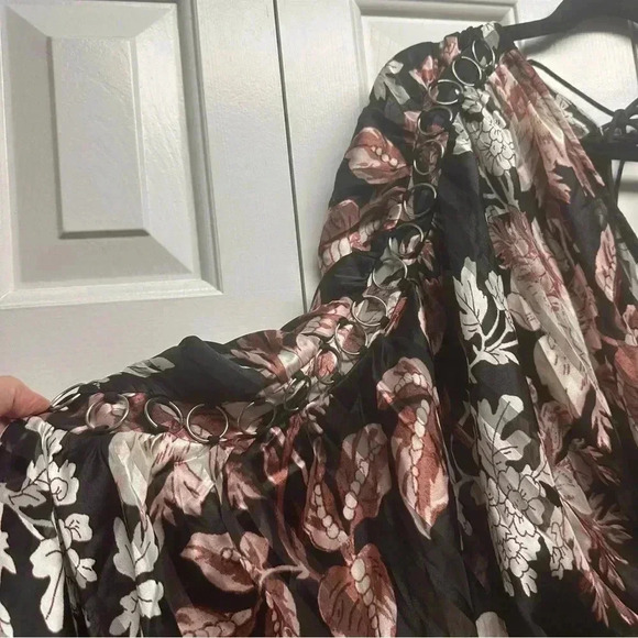 Asos Design Curve Floral Print Long Sleeve Satin Mini dress Size 14 NWOT - Picture 5 of 14